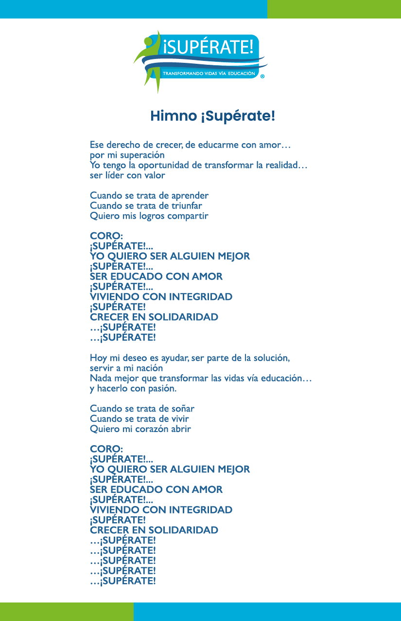 Himno ¡Supérate! (letra)